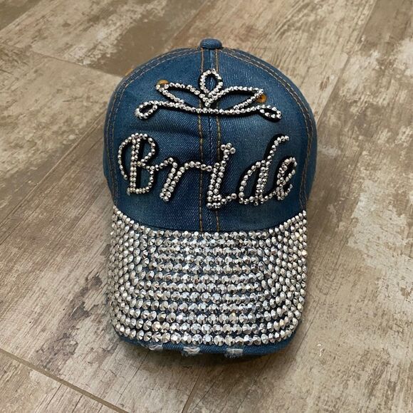 Bride to be Denim Rhinestone Cap - Picture 1 of 4